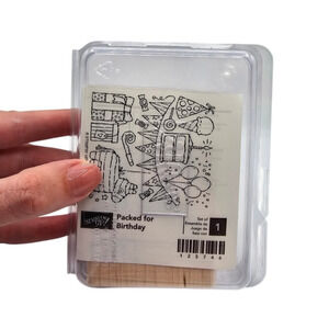 Stampin Up Wood Mount Rubber Stamp Set Crafting Packed for Birthday